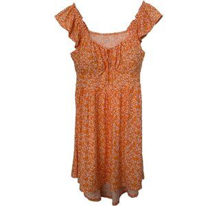 NO BOUNDARIES Women's/Junior Floral High Low Baby Doll Pad Dress Size 7-9 Medium